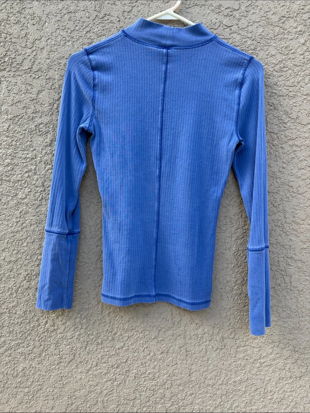 Free People Ribbed Mock-Neck Long-Sleeve Top - Periwinkle Blue